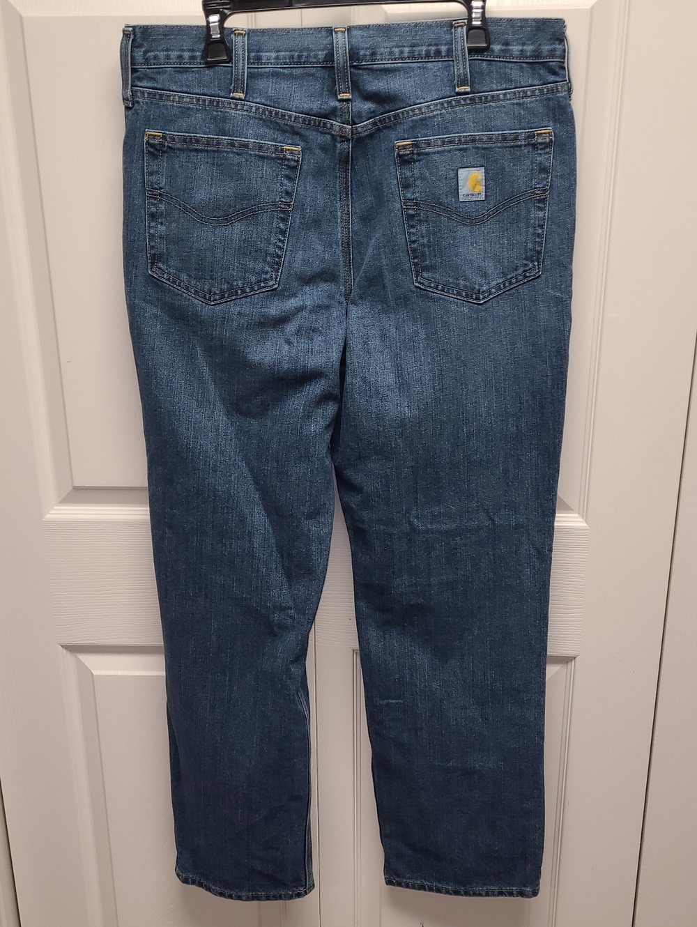 Carhartt Mens Straight-Leg Relaxed fit Denim Blue Jeans workwear 36x32